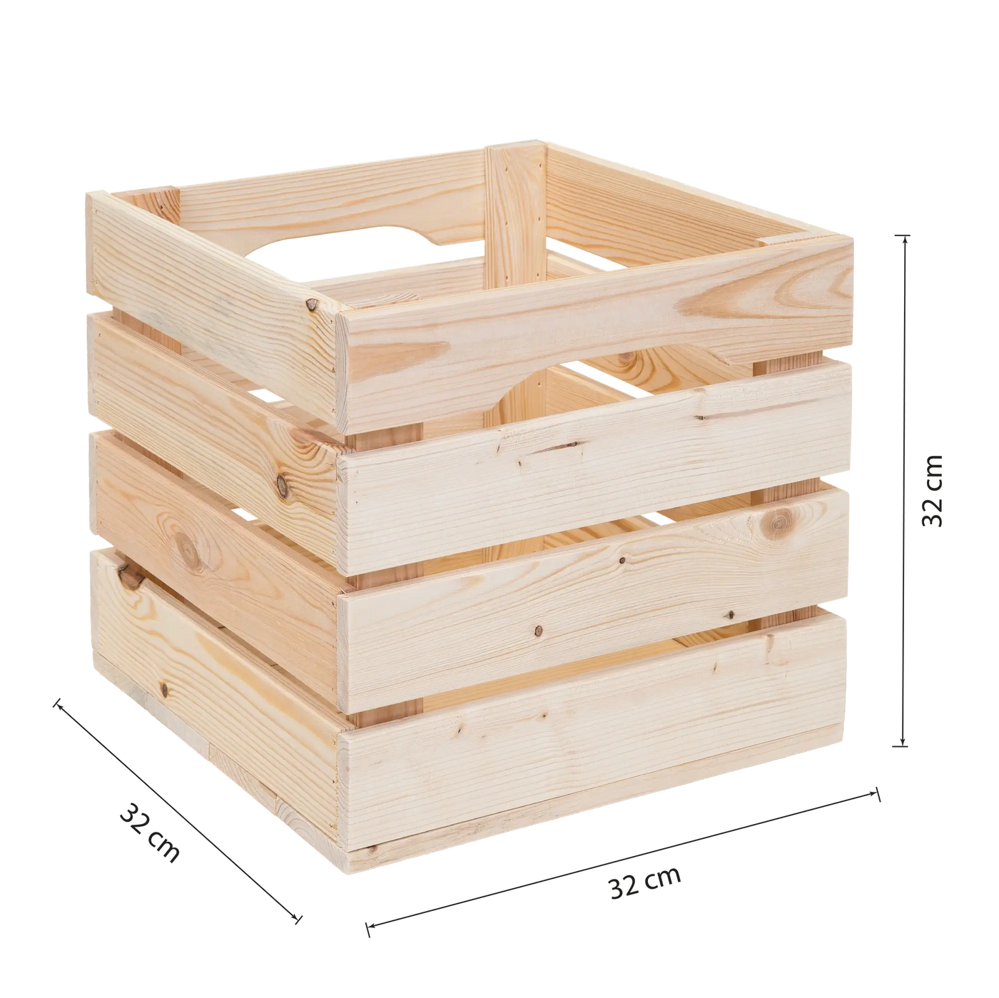 aufbewahrung 32x32x32 Holzkiste mit Sprossen 32x32x32 cm