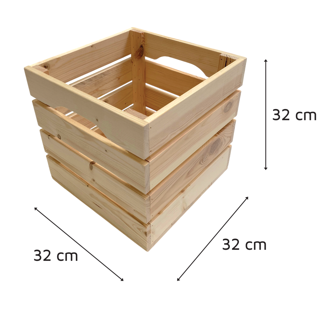 Holzkiste mit Sprossen 32x32x32 cm