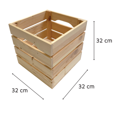 Holzkiste mit Sprossen 32x32x32 cm