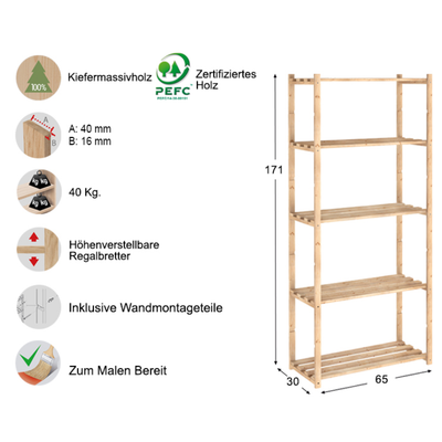 B-Ware Vorratsregal "Natura" in verschiedenen Höhen